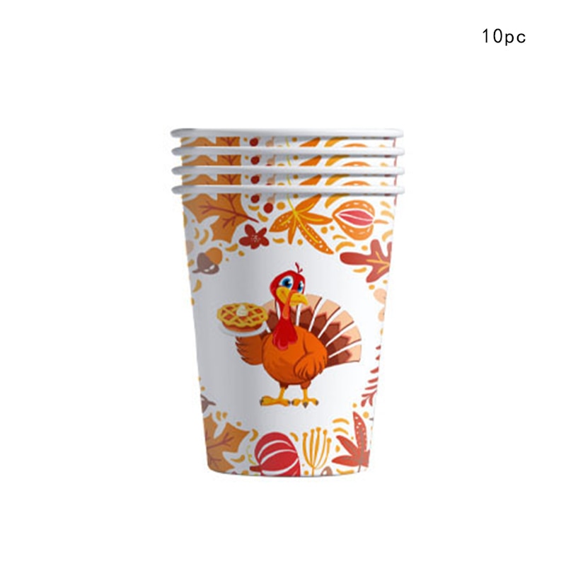 Thanksgiving Theme Party Decoration Disposable Tableware Turkey Party Harvest Festival Happy Thanksgiving Day Decor For Home