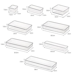 Transparent Drawer Organizer Box for Cosmetics Stationery Jewelry Plastic Storage Drawer Divider Storage Box Office Organizer