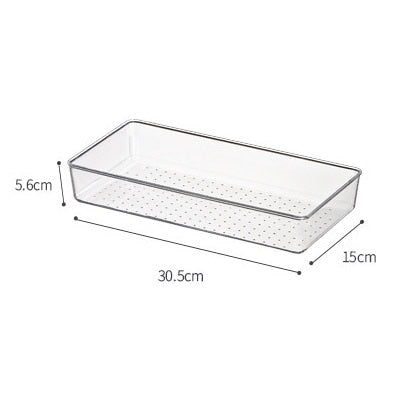 Transparent Drawer Organizer Box for Cosmetics Stationery Jewelry Plastic Storage Drawer Divider Storage Box Office Organizer