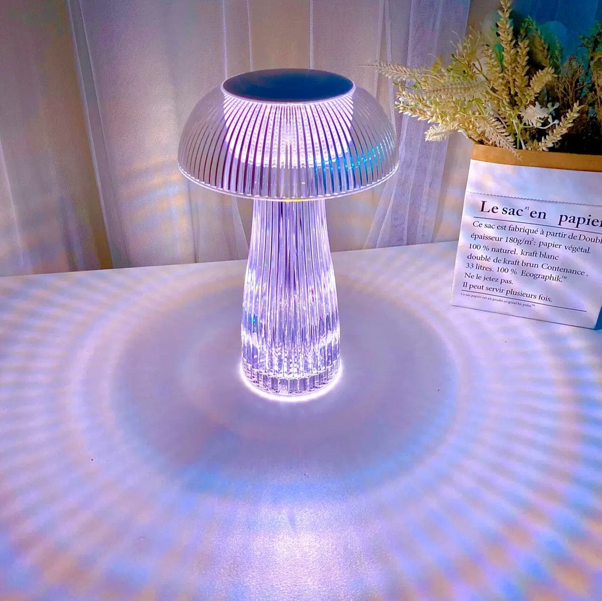 Transparent Nightlights Mushroom Lamp Bedroom Night Lamp Jellyfish Lamp Atmosphere Decoration Crystal Table Light Christmas Gift