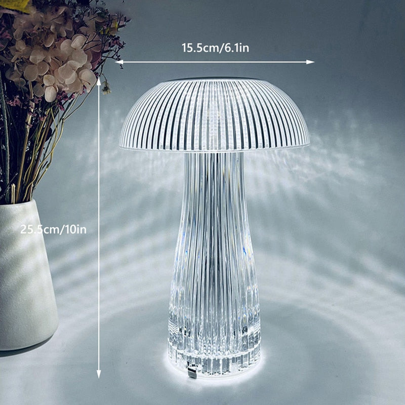 Transparent Nightlights Mushroom Lamp Bedroom Night Lamp Jellyfish Lamp Atmosphere Decoration Crystal Table Light Christmas Gift