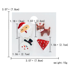 Trendy Christmas Brooch Set with Paper Card Santa Claus Crutches Elk Acrylic Snowman Hat Christmas Brooch Badges Pins for Women