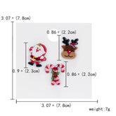 Trendy Christmas Brooch Set with Paper Card Santa Claus Crutches Elk Acrylic Snowman Hat Christmas Brooch Badges Pins for Women