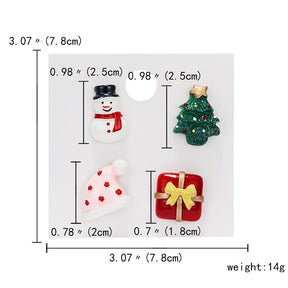 Trendy Christmas Brooch Set with Paper Card Santa Claus Crutches Elk Acrylic Snowman Hat Christmas Brooch Badges Pins for Women