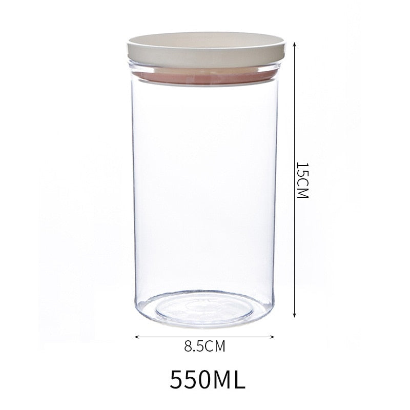 2 Different Color Sealed Ring Bottles Kitchen Storage Box Transparent Food Canister Keep Fresh New Clear Container