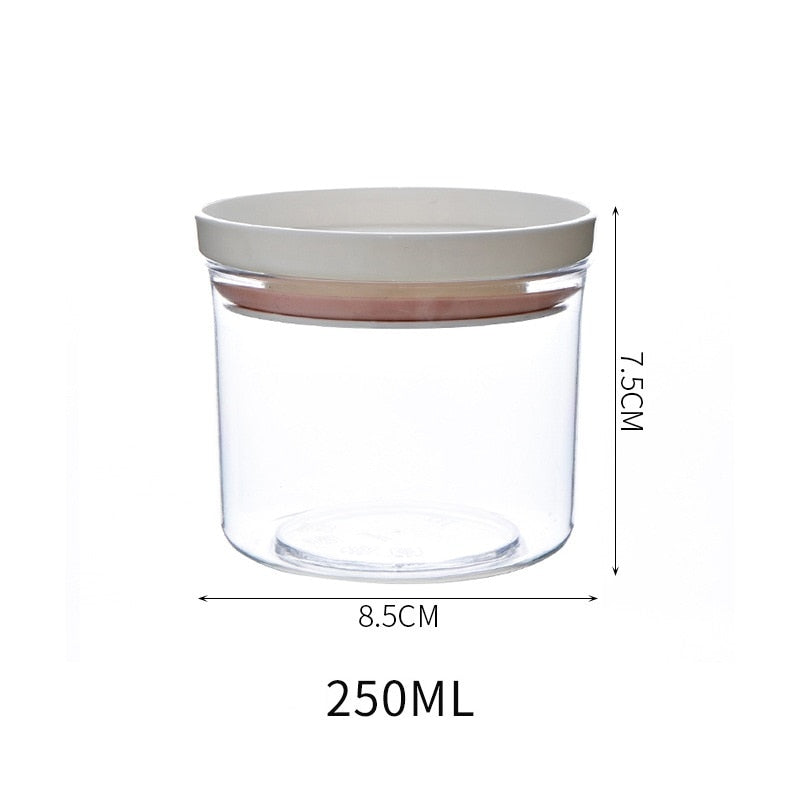 2 Different Color Sealed Ring Bottles Kitchen Storage Box Transparent Food Canister Keep Fresh New Clear Container