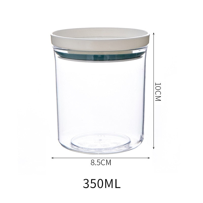 2 Different Color Sealed Ring Bottles Kitchen Storage Box Transparent Food Canister Keep Fresh New Clear Container