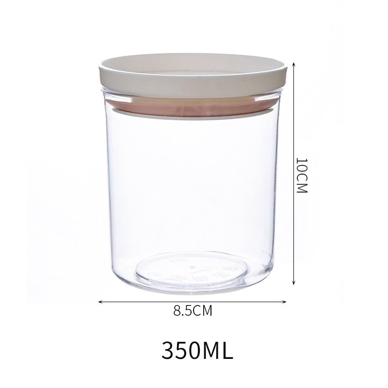 2 Different Color Sealed Ring Bottles Kitchen Storage Box Transparent Food Canister Keep Fresh New Clear Container