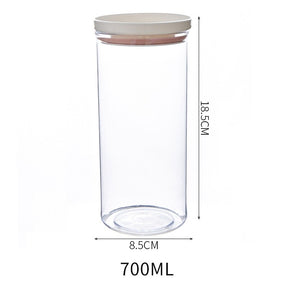 2 Different Color Sealed Ring Bottles Kitchen Storage Box Transparent Food Canister Keep Fresh New Clear Container