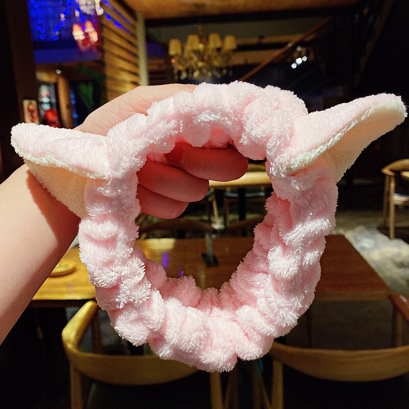 Wash Face Hair Holder Hairbands Soft Warm Coral Fleece Bow Animal Ears Headband For Women Girls Turban Fashion Hair Accessories