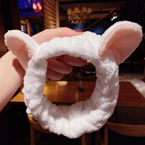 Wash Face Hair Holder Hairbands Soft Warm Coral Fleece Bow Animal Ears Headband For Women Girls Turban Fashion Hair Accessories