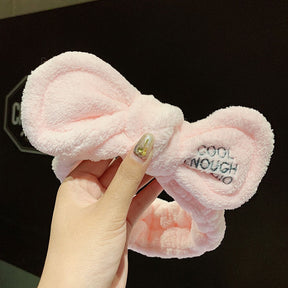 Wash Face Hair Holder Hairbands Soft Warm Coral Fleece Bow Animal Ears Headband For Women Girls Turban Fashion Hair Accessories