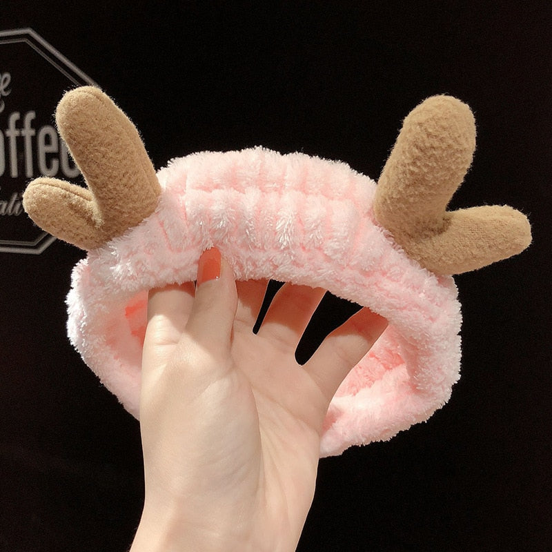 Wash Face Hair Holder Hairbands Soft Warm Coral Fleece Bow Animal Ears Headband For Women Girls Turban Fashion Hair Accessories