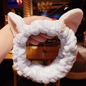 Wash Face Hair Holder Hairbands Soft Warm Coral Fleece Bow Animal Ears Headband For Women Girls Turban Fashion Hair Accessories