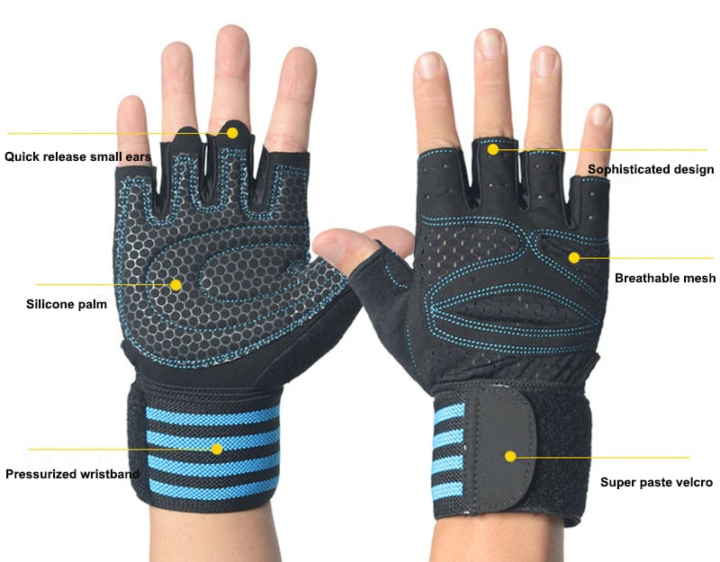 Weightlifting Gloves with Wrist Support for Heavy Exercise Body Building Gym Training Fitness Handschuhe Workout Crossfit Gloves