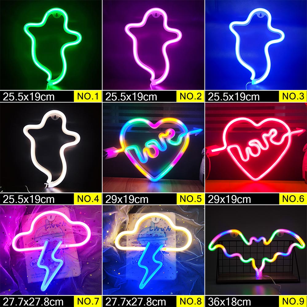 Wholesale LED Neon Night Light Sign Wall Art Sign Night Lamp Xmas Birthday Gift Wedding Party Wall Hanging Neon Lamp Home Decor