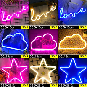 Wholesale LED Neon Night Light Sign Wall Art Sign Night Lamp Xmas Birthday Gift Wedding Party Wall Hanging Neon Lamp Home Decor