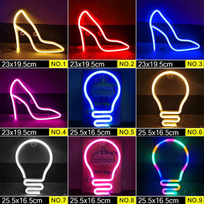 Wholesale LED Neon Night Light Sign Wall Art Sign Night Lamp Xmas Birthday Gift Wedding Party Wall Hanging Neon Lamp Home Decor