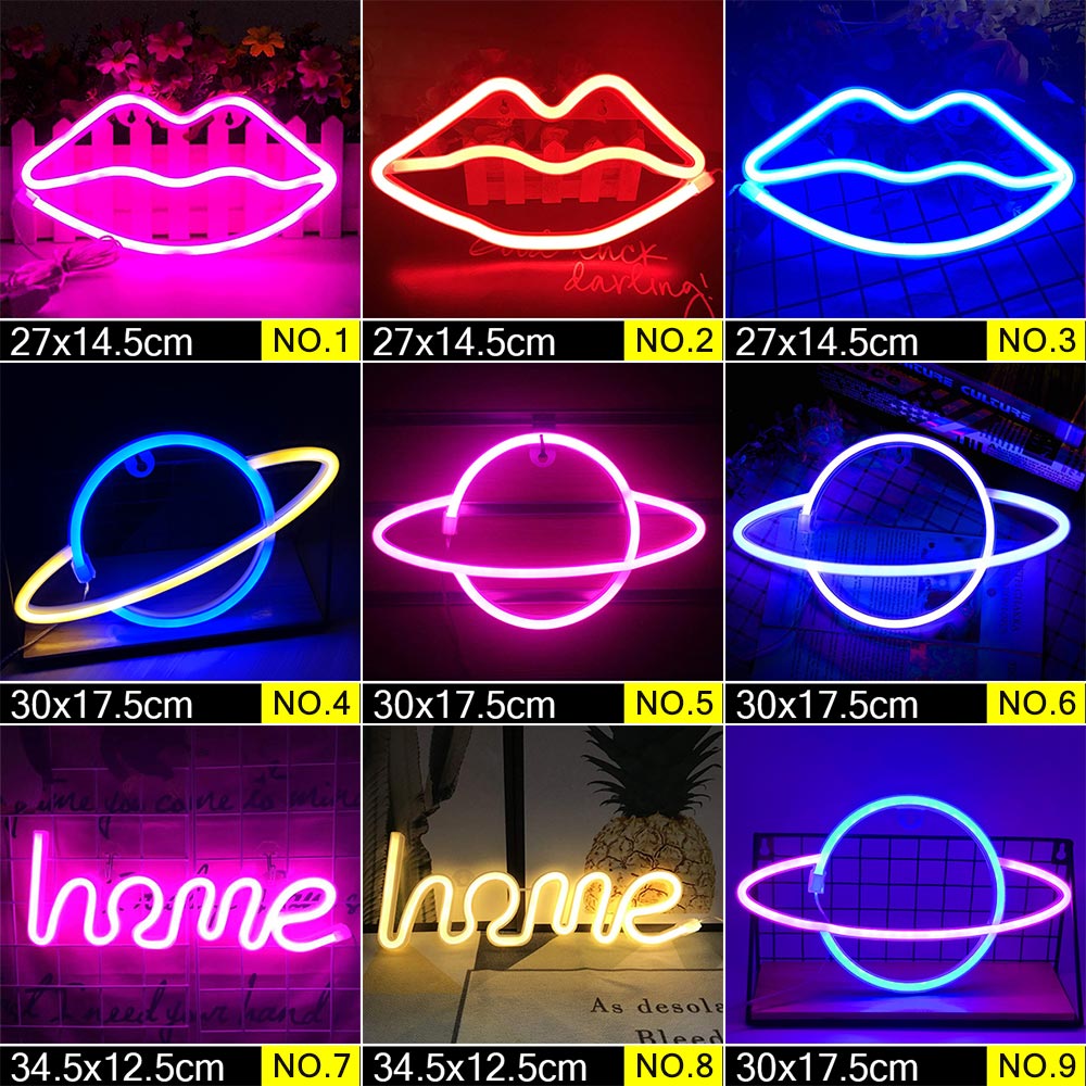 Wholesale LED Neon Night Light Sign Wall Art Sign Night Lamp Xmas Birthday Gift Wedding Party Wall Hanging Neon Lamp Home Decor