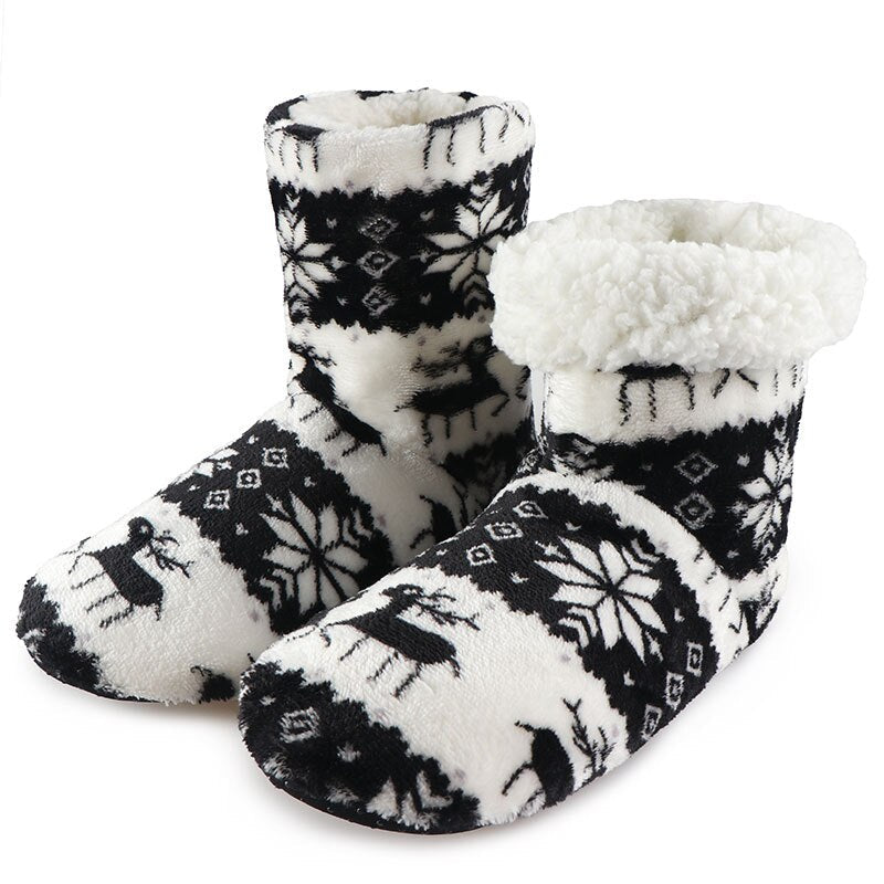 Winter Fur Slippers Women Warm House Slippers Plush Flip Flops Christmas Cotton Indoor Home Shoes Floor Shoes Claquette Fourrure