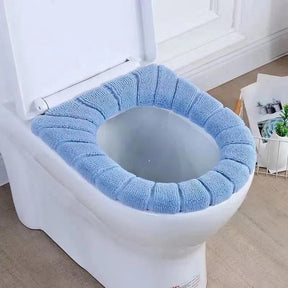 Winter Warm Toilet Seat Cover Closestool Mat 1Pcs Washable Bathroom Accessories Knitting Pure Color Soft O-shape Pad Bidet Cover