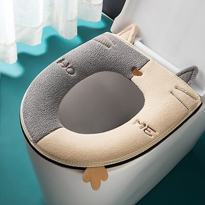 Winter Warm Toilet Seat Cover With Handle Universal Toilet Cushion Thicken Plush Toilet mat Ring Mat Bathroom Aceesories