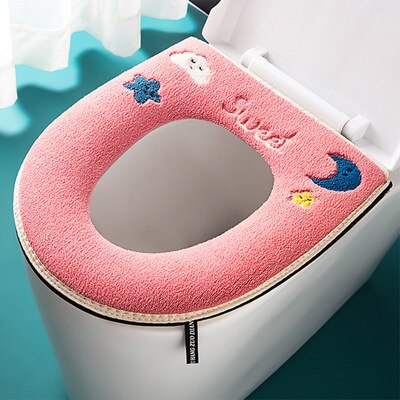 Winter Warm Toilet Seat Cover With Handle Universal Toilet Cushion Thicken Plush Toilet mat Ring Mat Bathroom Aceesories