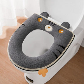 Winter Warm Toilet Seat Cover With Handle Universal Toilet Cushion Thicken Plush Toilet mat Ring Mat Bathroom Aceesories