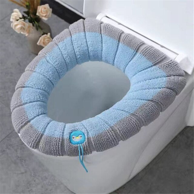 Winter Warm Toilet Seat Cover With Handle Universal Toilet Cushion Thicken Plush Toilet mat Ring Mat Bathroom Aceesories