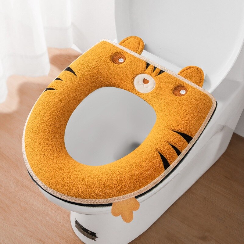 Winter Warm Toilet Seat Cover With Handle Universal Toilet Cushion Thicken Plush Toilet mat Ring Mat Bathroom Aceesories