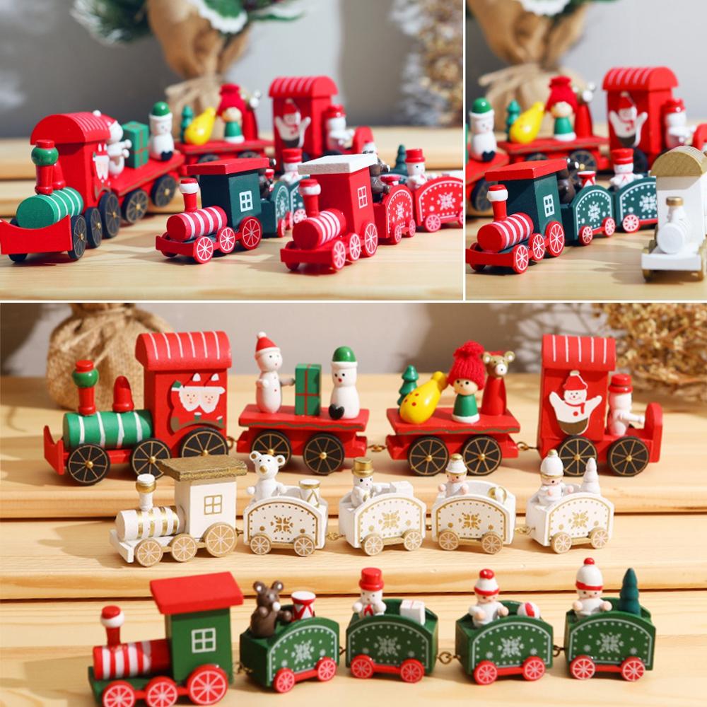 Wooden/Plastic Train Merry Christmas Ornament Christmas Decorations For Home 2022 Xmas Gifts Noel Natal Navidad New Year 2023