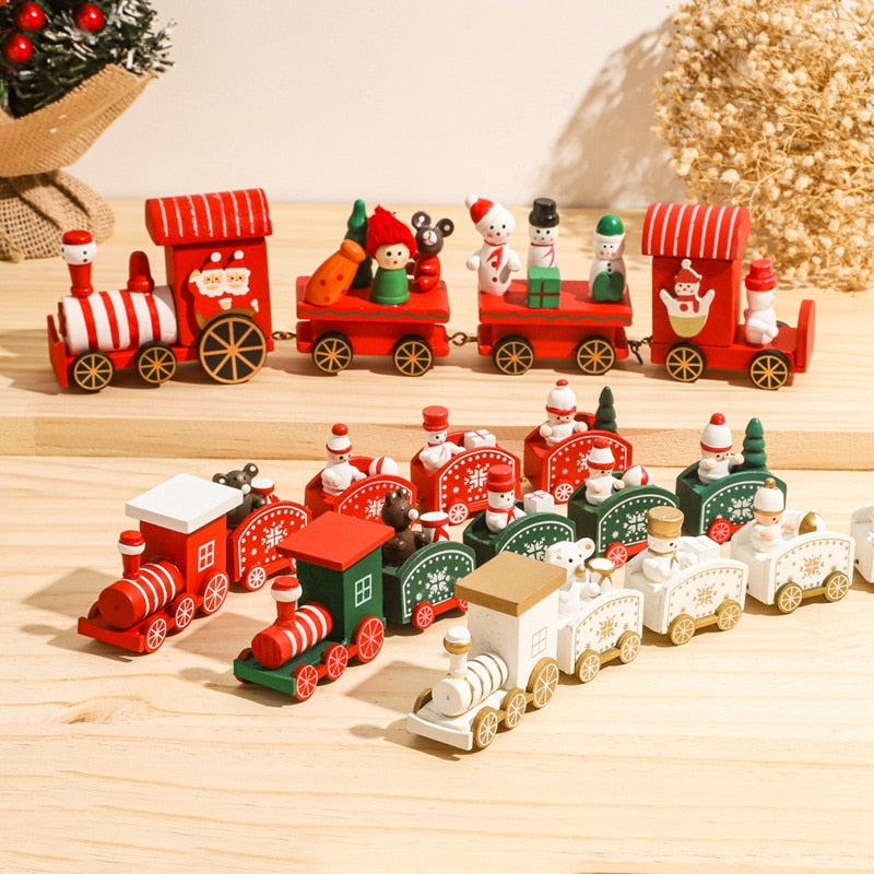 Wooden/Plastic Train Merry Christmas Ornament Christmas Decorations For Home 2022 Xmas Gifts Noel Natal Navidad New Year 2023