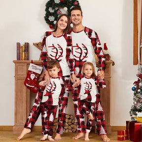 Xmas Family Matching Pajamas 2021 Christmas Elk Printed Father Mother Kids Mathing Clothes Set Baby Jumpsuit Pyjamas Homewear