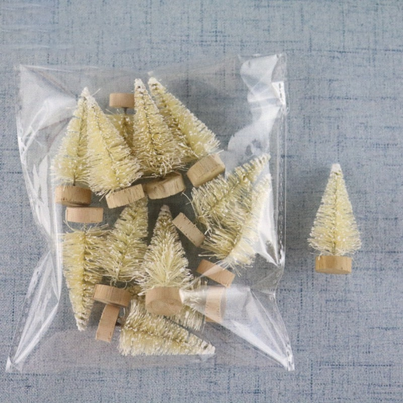 Xmas Mini Christmas Tree Sisal Silk Cedar Table Desktop Decor Small Christmas Tree Gold Mini Tree 2022 Navidad 2023 New Year